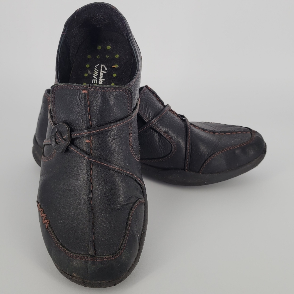 Clarks Wave Black Loafers